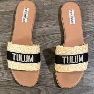 Steve Madden Tulum Sandals - Black and Cream